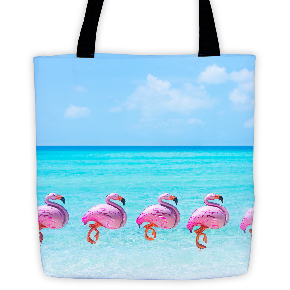 FLAMINGO COCKTAIL TOTE BAG - I LIKE IT ON THE BEACH